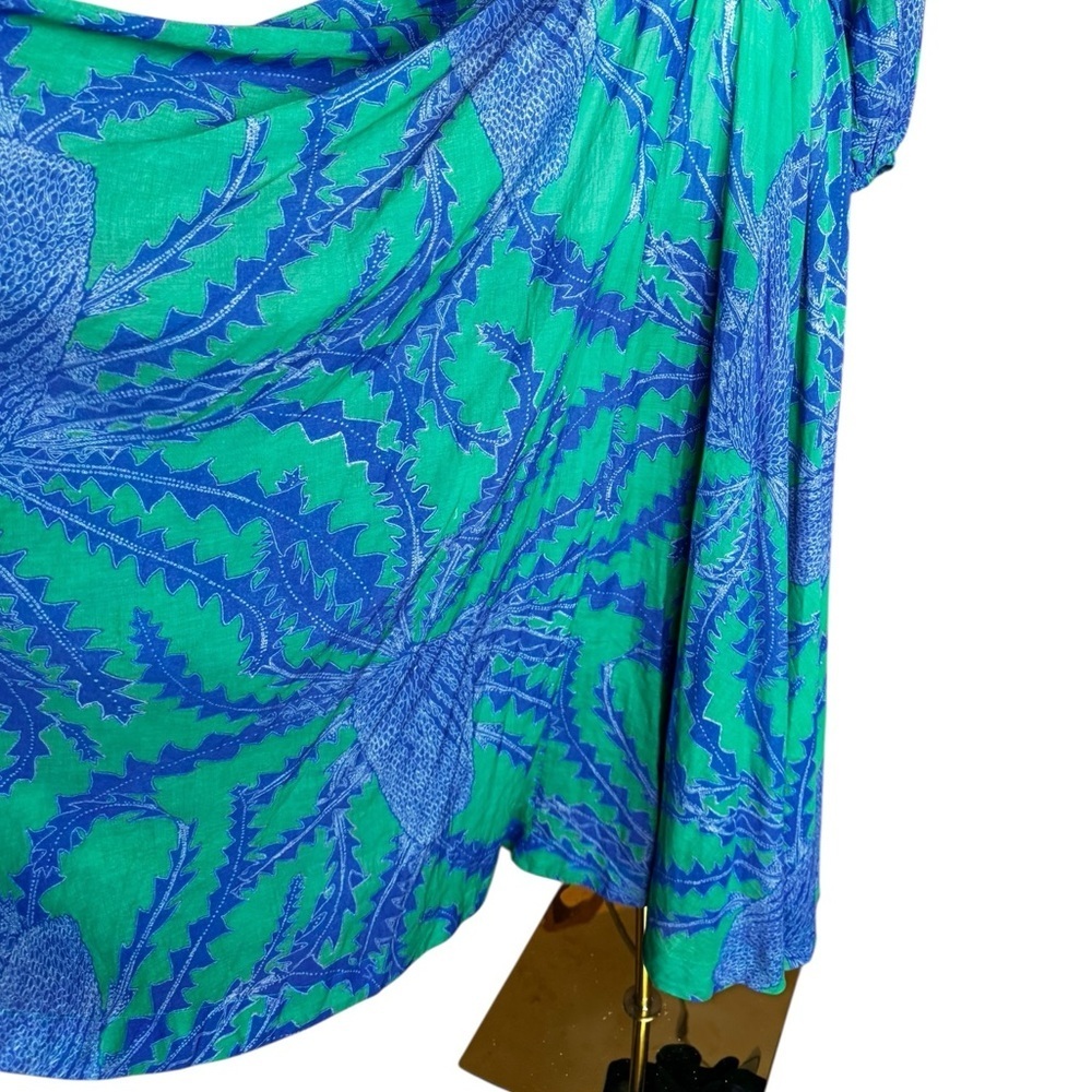 Oliphant Crew Neck Smocked Waist Maxi in Thistle Green XS - Picture 6 of 13